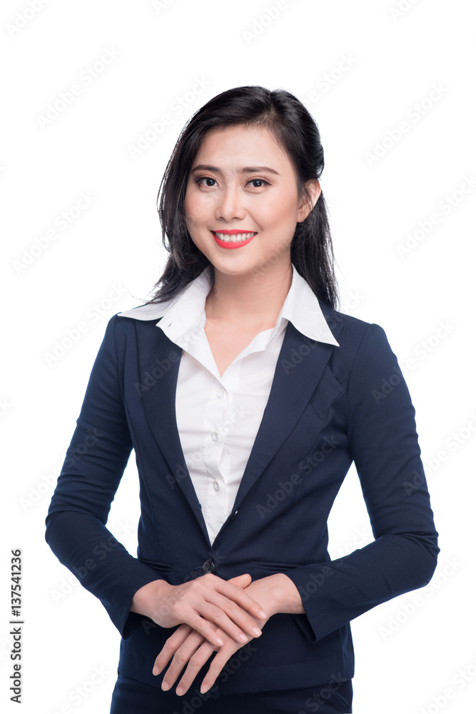 Portrait of an attractive young businesswoman isolated on white. Portrait of an attractive young businesswoman isolated on white.