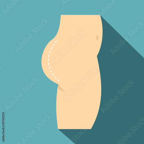 Plastic surgery, buttocks correction, icon