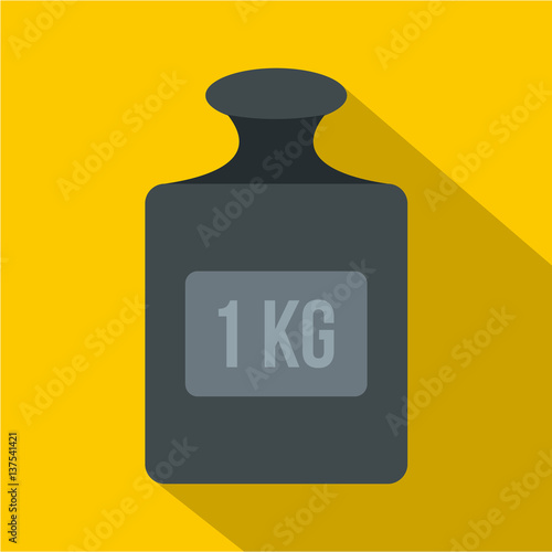 Weight 1 kg icon, flat style