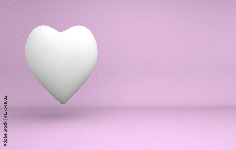 Pattern of white paper heart on a pink background