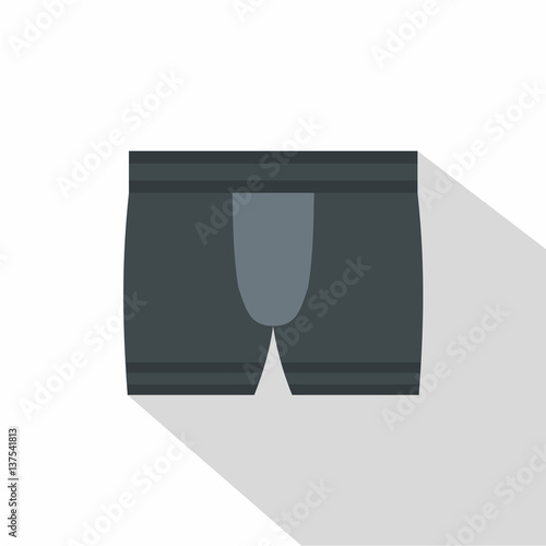 Gray male underwear icon, flat style