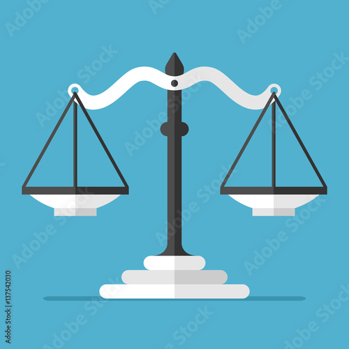 Scales on blue background