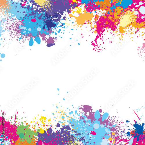 Frame template made of paint stains