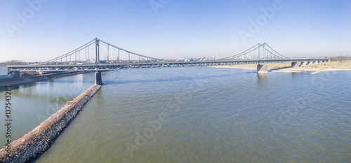 Aerial of the bridge between Krefeld and Duisburg photo