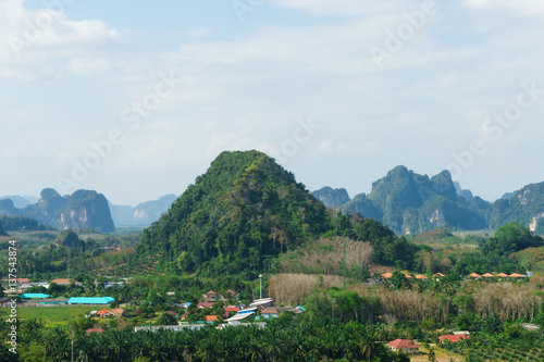 Mountain landscape in Krabi, Thailand, February 2017