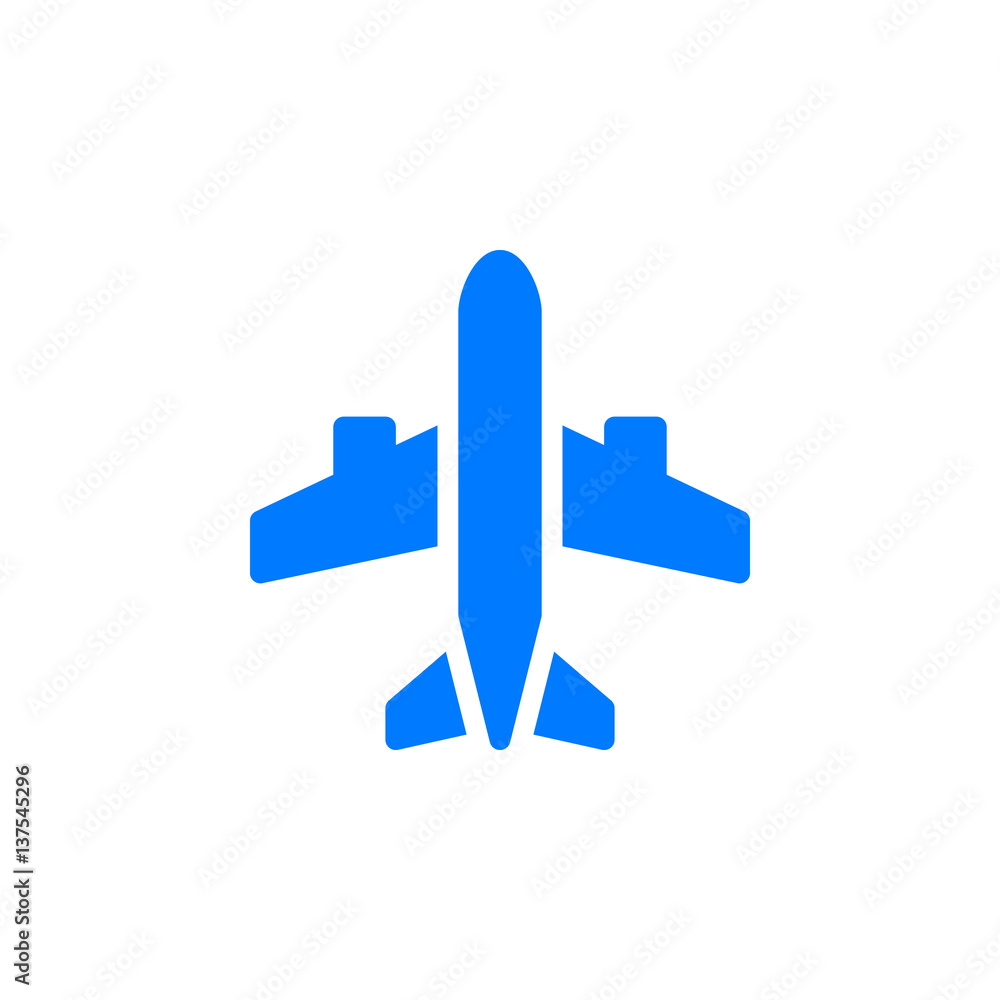 Airplane, plane icon vector, filled flat sign, solid blue pictogram isolated on white. Ship by air symbol, logo illustration Airplane, plane icon vector, filled flat sign, solid blue pictogram isolated on white. Ship by air symbol, logo illustration