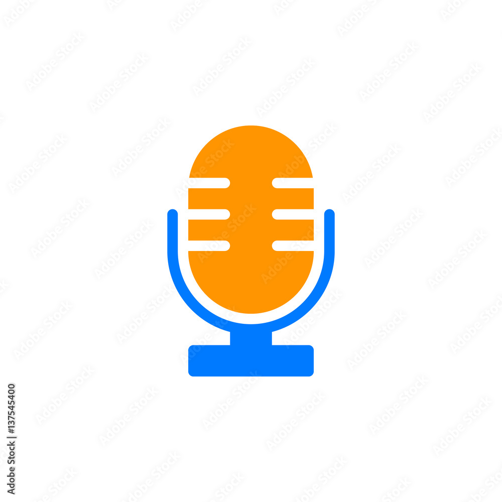 Old, retro microphone icon vector, filled flat sign, solid colorful pictogram isolated on white. Symbol, logo illustration Old, retro microphone icon vector, filled flat sign, solid colorful pictogram isolated on white. Symbol, logo illustration