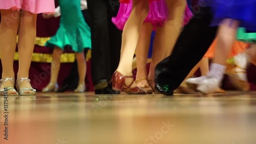 Background - children's tournament on ballroom dances - feet on the floor