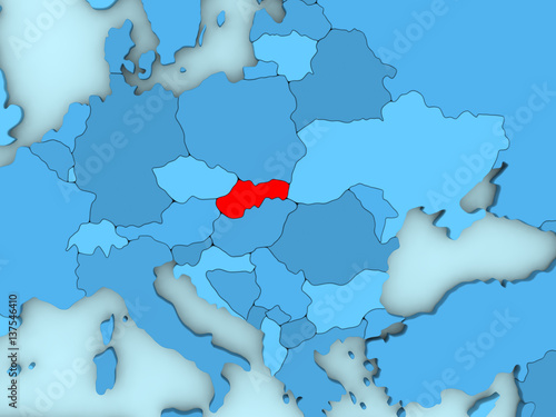 Slovakia on 3D map