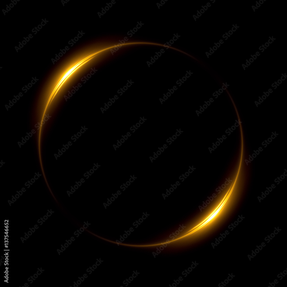 Obraz premium Abstract neon background. luminous swirling. Glowing spiral cover. Black elegant. Halo around. Power isolated. Sparks particle. Space tunnel. Glossy jellyfish. LED color ellipse. Glint glitter