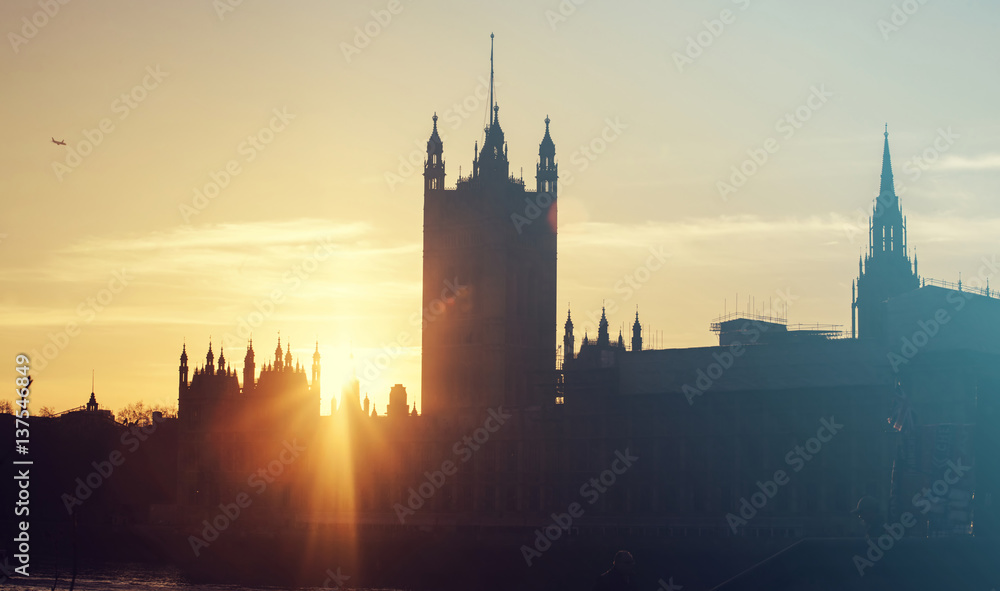 Big Ben in the sunset