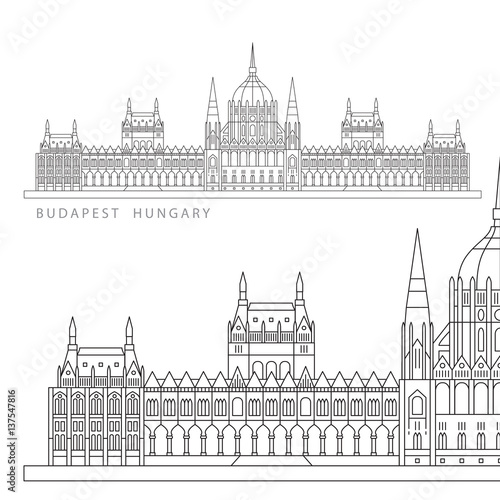 Photography Hungarian Parliament Building. The symbol of Budapest, Hungary.