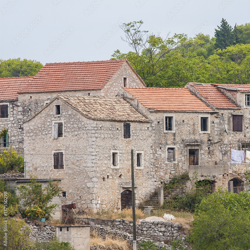 Pretty village Selca on the island of Hvar in Croatia