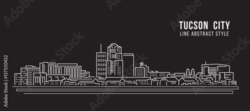 Cityscape Building Line art Vector Illustration design - Tucson city photo