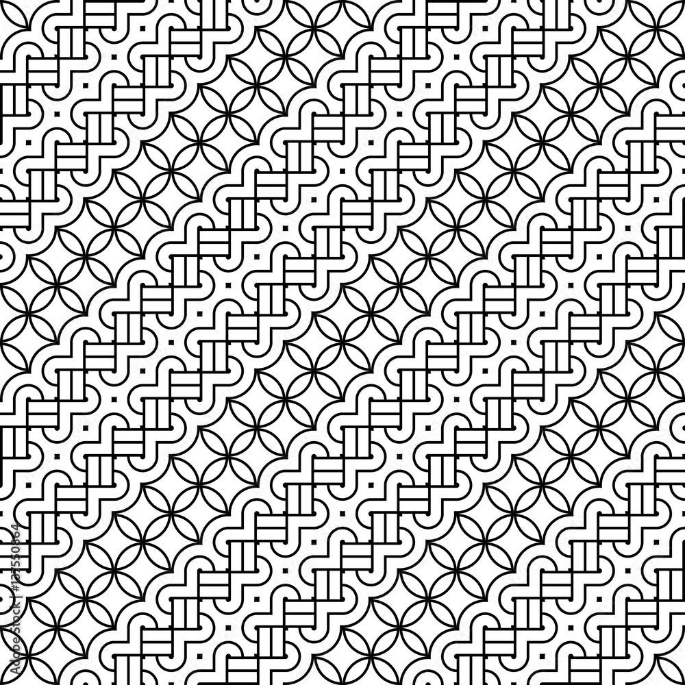 Design seamless monochrome decorative pattern