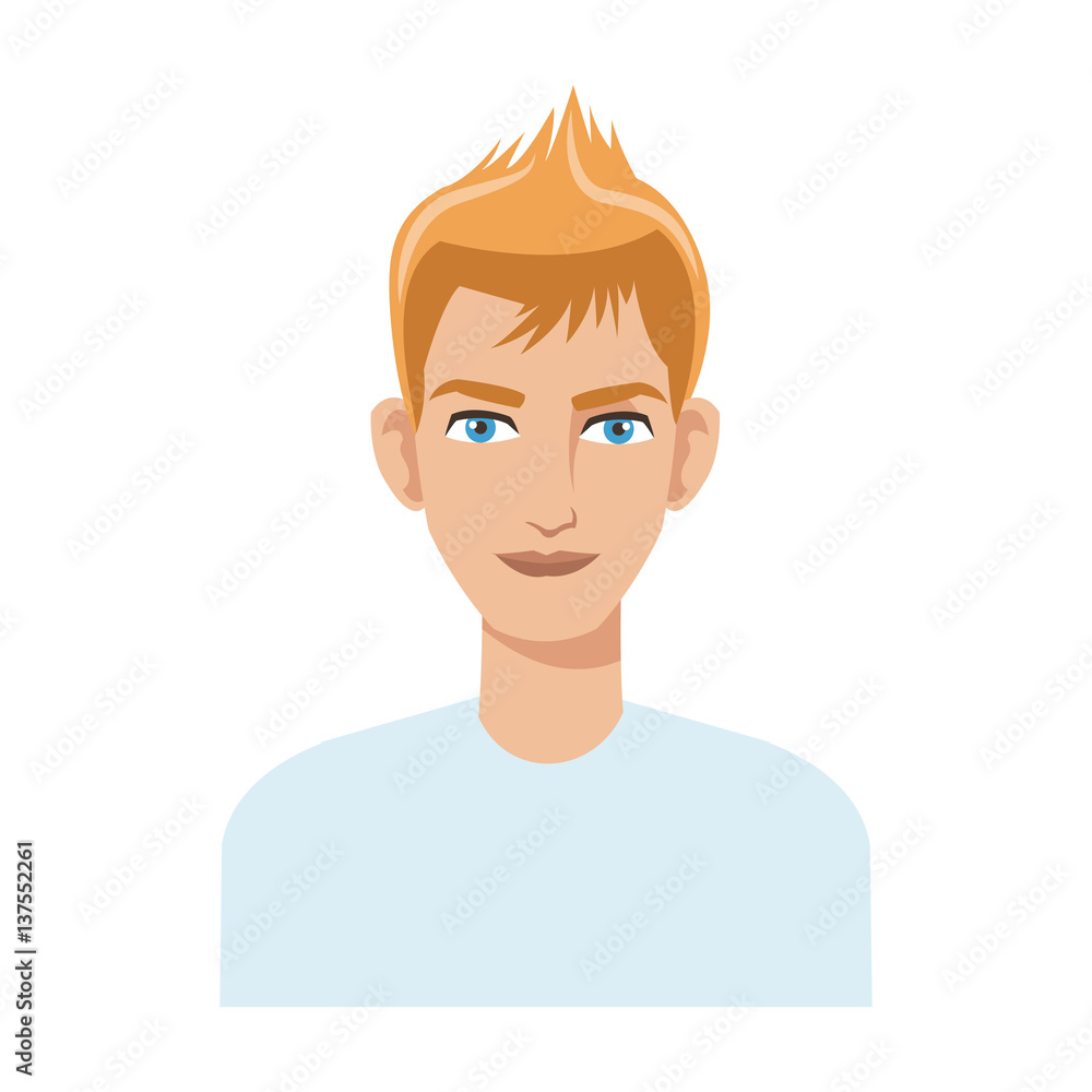 happy young man cartoon icon over white background. vector illustration happy young man cartoon icon over white background. vector illustration
