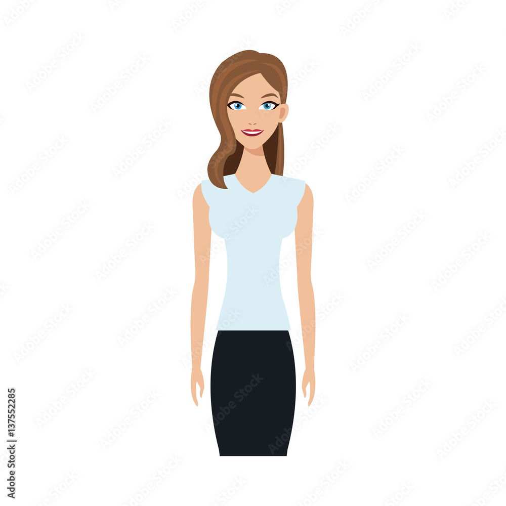 woman cartoon icon over white background. colorful design. vector illustration woman cartoon icon over white background. colorful design. vector illustration