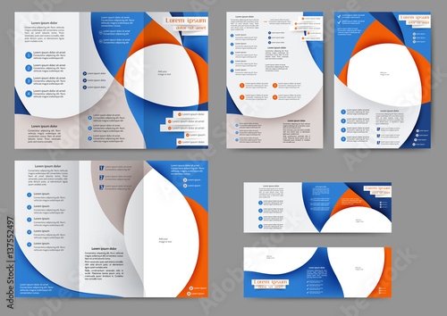 Set of colored abstract brochure template
