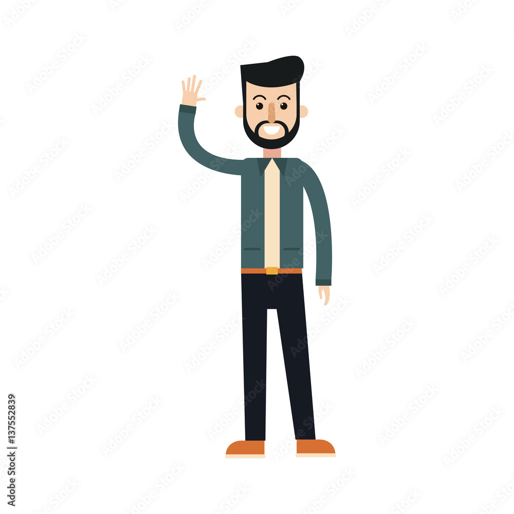 happy young man cartoon icon over white background. vector illustration happy young man cartoon icon over white background. vector illustration