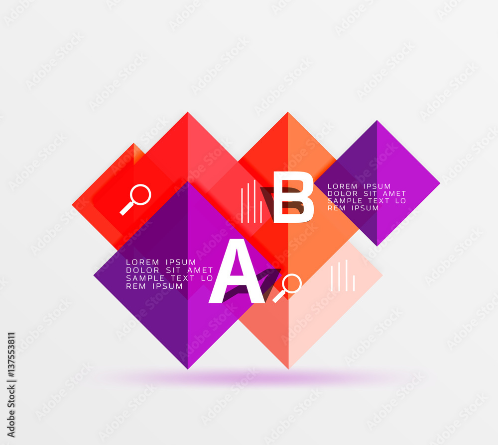 Geometric abstract background with option infographic Geometric abstract background with option infographic