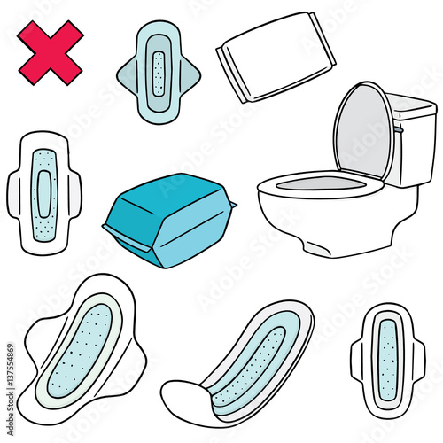 vector set of sanitary napkin