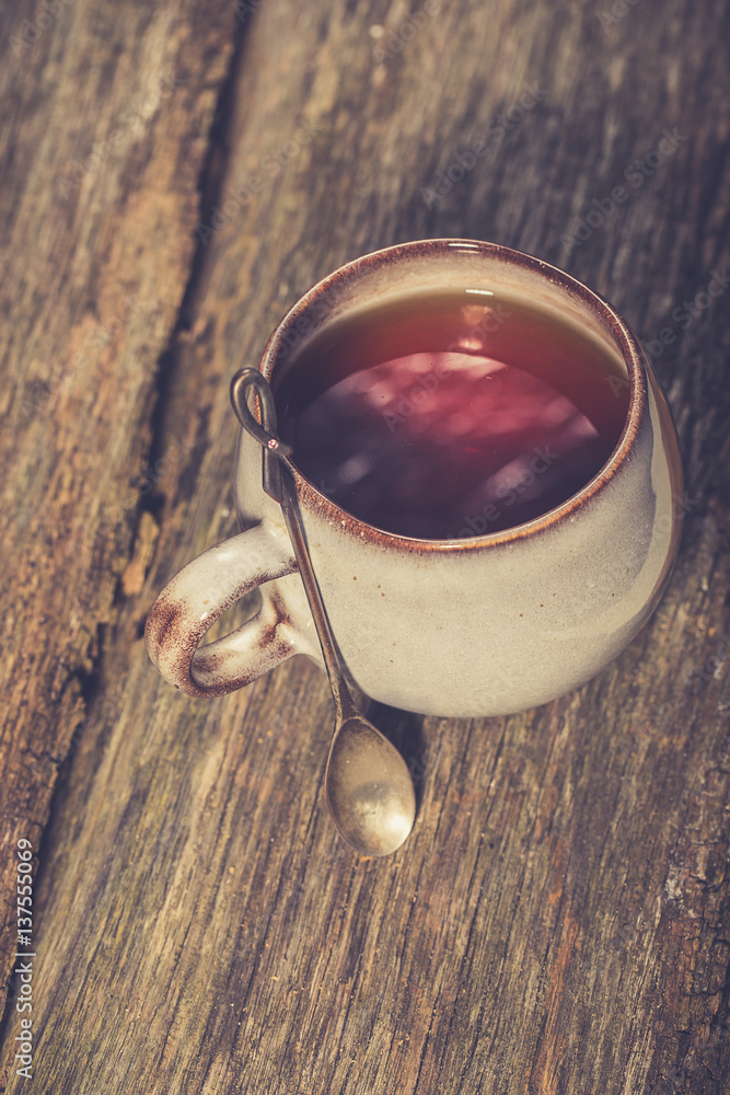 Hot winter tea with spices