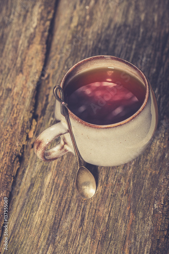 Hot winter tea with spices