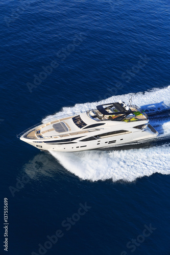 luxury yacht, aerial view italian shipyard PERMARE © Andrea