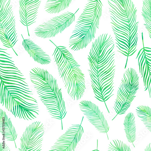 Seamless pattern with feathers