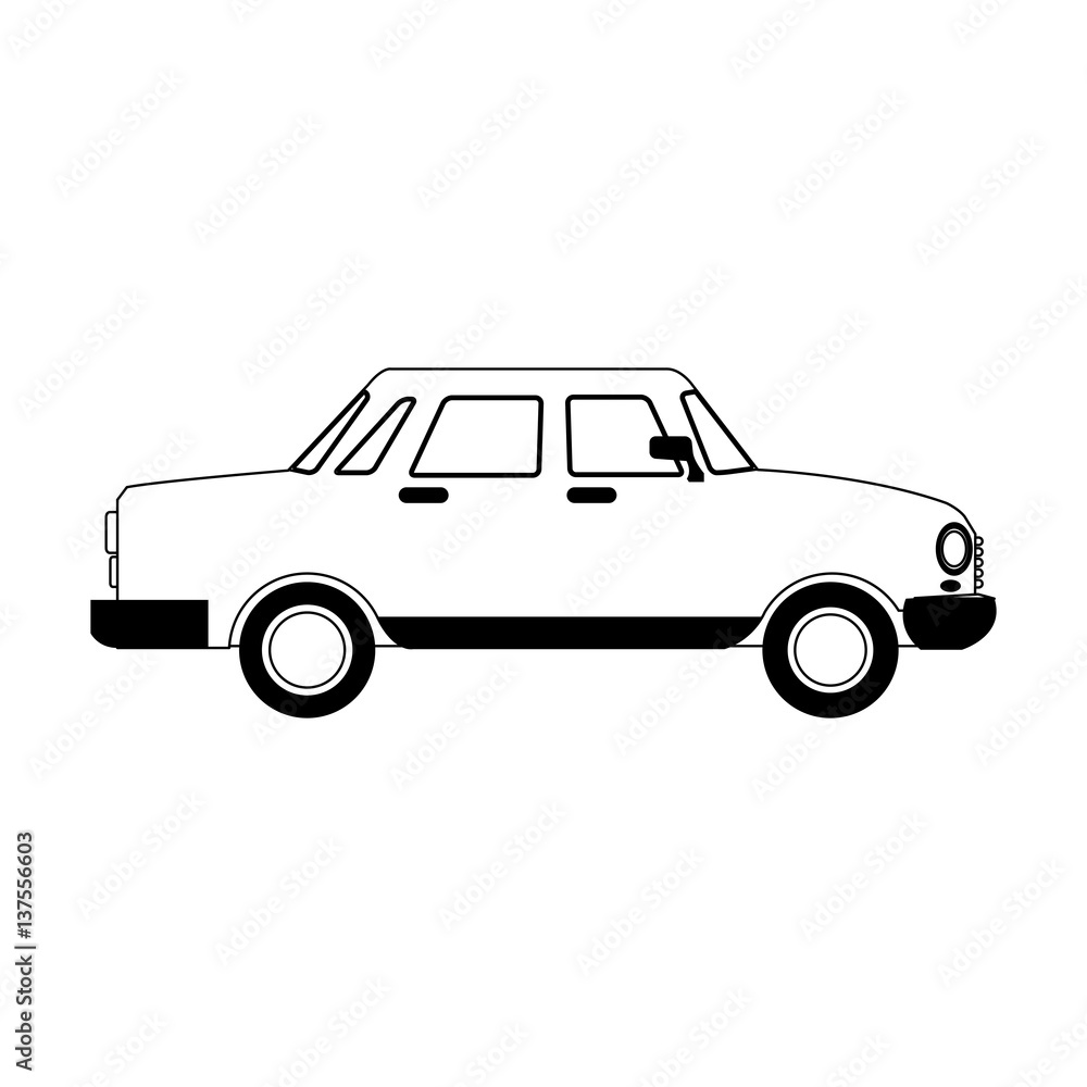 car vehicle icon over white background. vector illustration