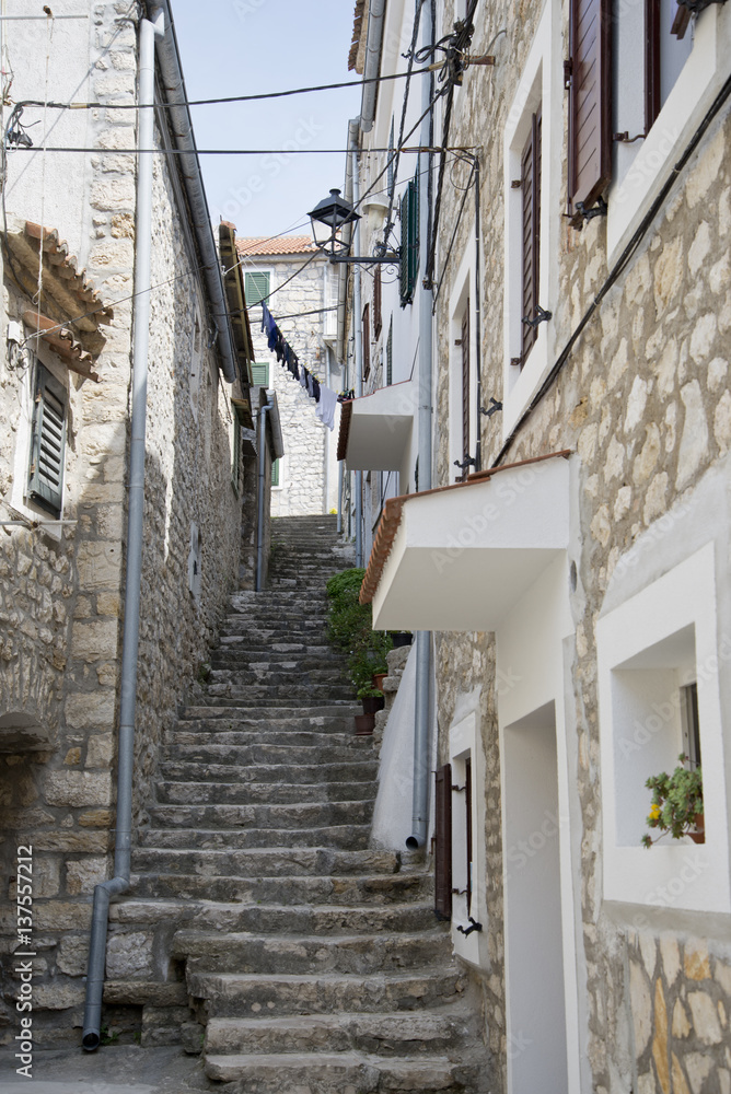 Stairs in an alley, Croatia