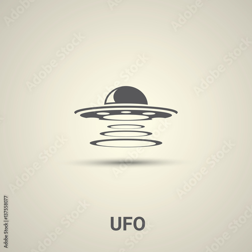 Ufo flying saucer vector icon