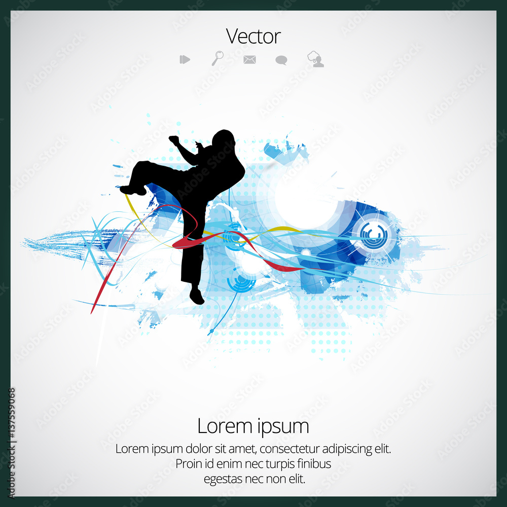 Karate splash background, vector Stock-Vektorgrafik | Adobe Stock
