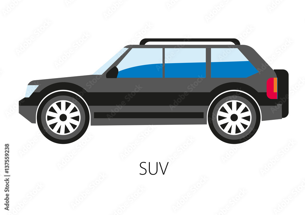 Vector illustration of sport suburban utility vehicle light truck