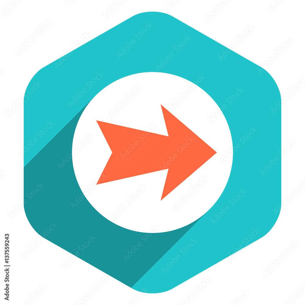 Flat Arrow Sign Round Icon Hexagon Button Flat Arrow Sign Round Icon Hexagon Button