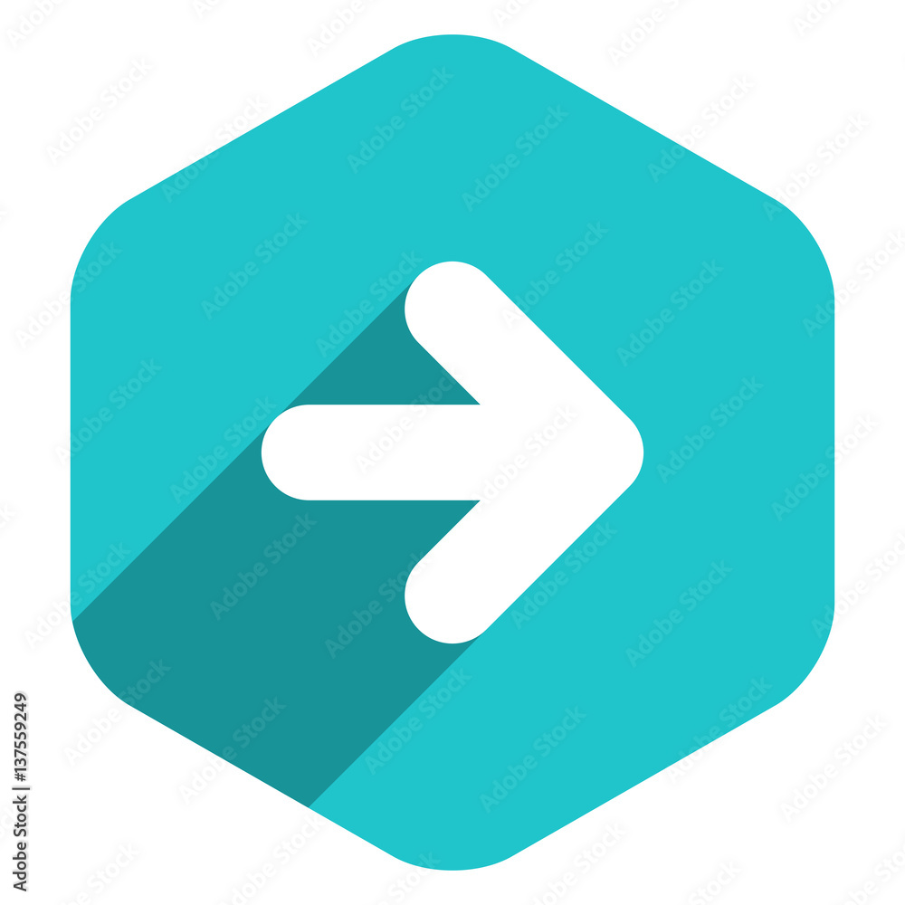 Arrow Sign Hexagon Icon Flat Style Arrow Sign Hexagon Icon Flat Style