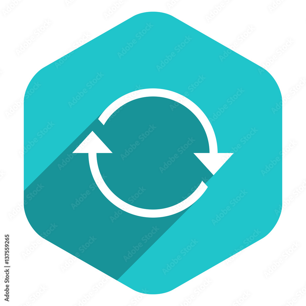 Flat Arrow Sign Refresh Icon Hexagon Button Flat Arrow Sign Refresh Icon Hexagon Button