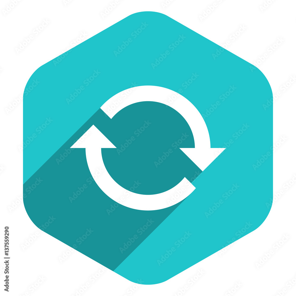 Flat Arrow Sign Refresh Icon Hexagon Button Flat Arrow Sign Refresh Icon Hexagon Button