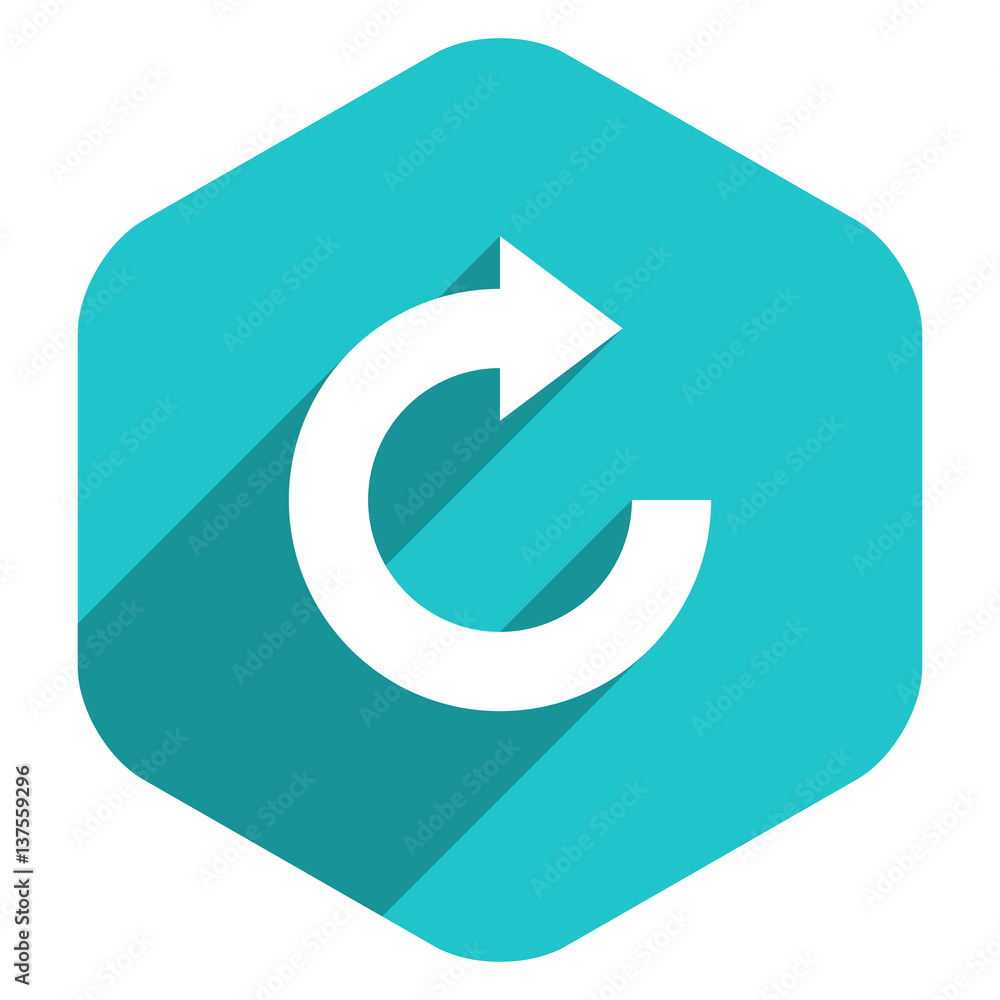 Flat Arrow Sign Reset Icon Hexagon Button Flat Arrow Sign Reset Icon Hexagon Button