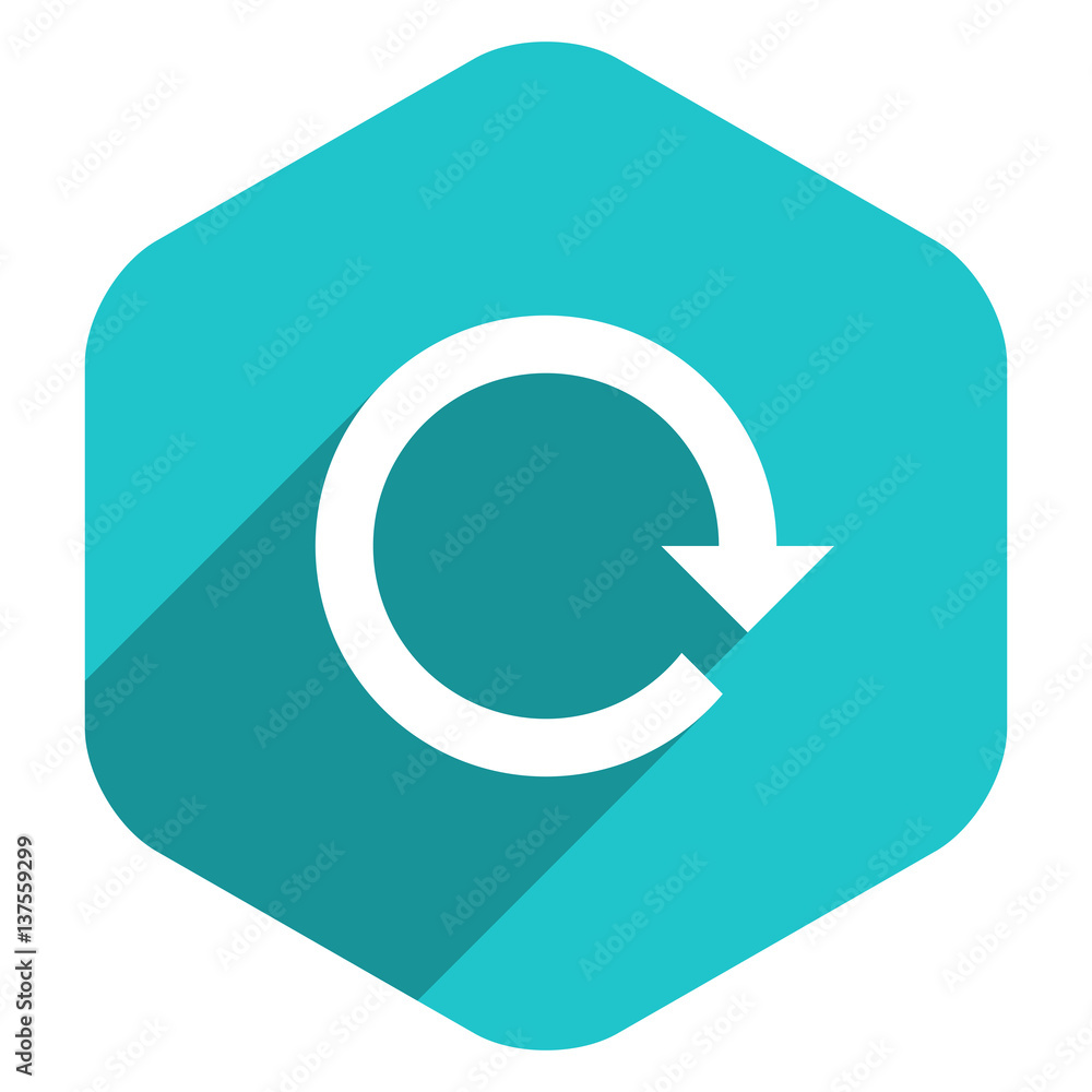 Flat Arrow Sign Reload Icon Hexagon Button Flat Arrow Sign Reload Icon Hexagon Button