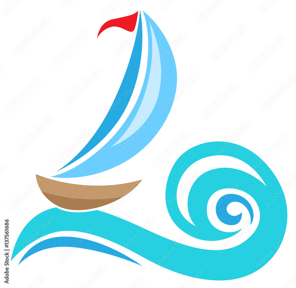 Fototapeta premium Sailing ship icon