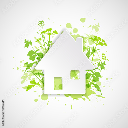 White house and green plants