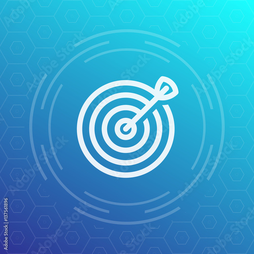 target with arrow icon in linear style, vector illustration