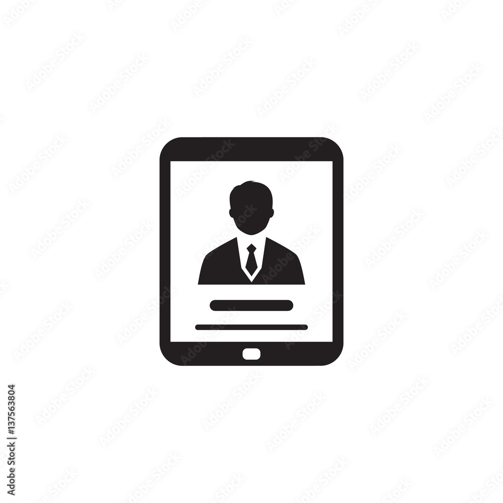 Business Profile Icon. Concept. Flat Design Business Profile Icon. Concept. Flat Design