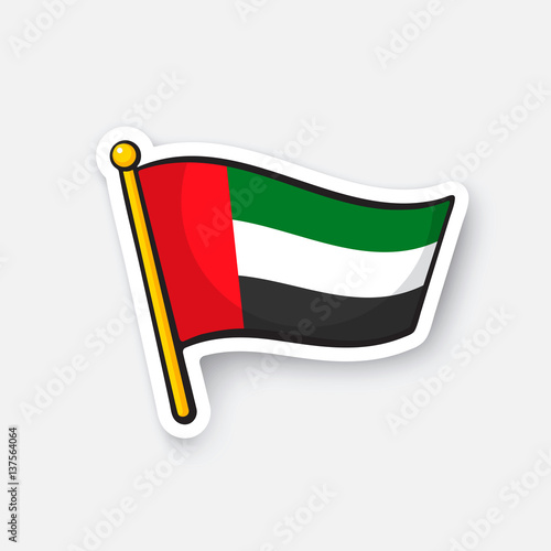 Sticker flag of the United Arab Emirates