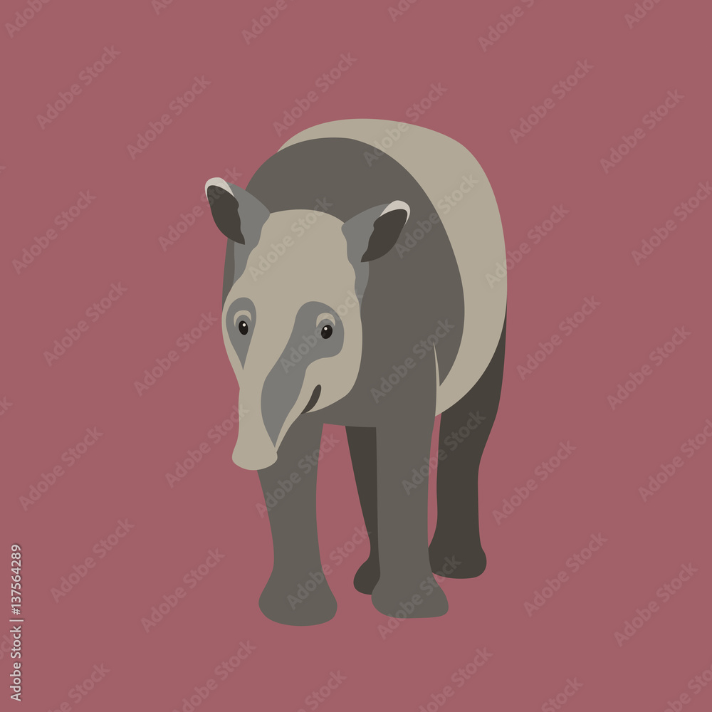 tapir vector illustration style Flat tapir vector illustration style Flat