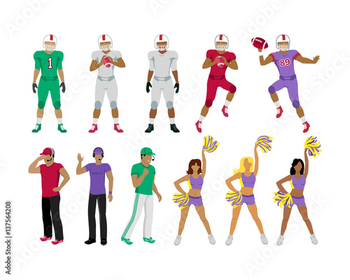 Football Players, Coaches, Cheerleading Girls