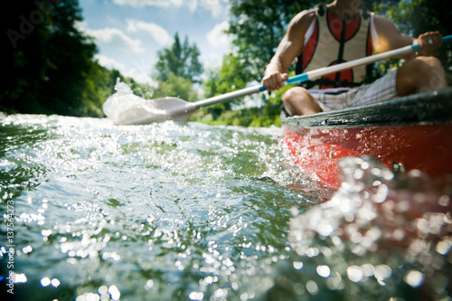 Young Man Canoeing photo