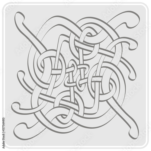 monochrome icon with Celtic art and ethnic ornaments for your design
