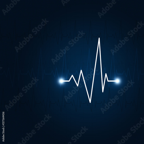 Heart Pulse Blue Background